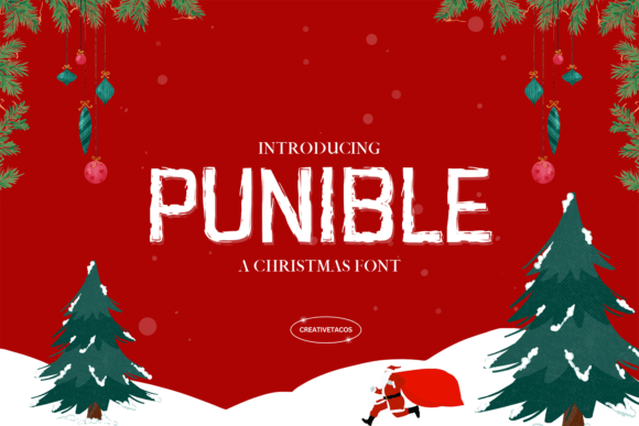 Punible: A Festive Display Font for Seasonal Branding