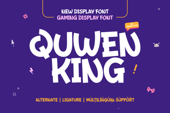 Quwen King Font: Power, Glitz & Gaming Style for Crafters